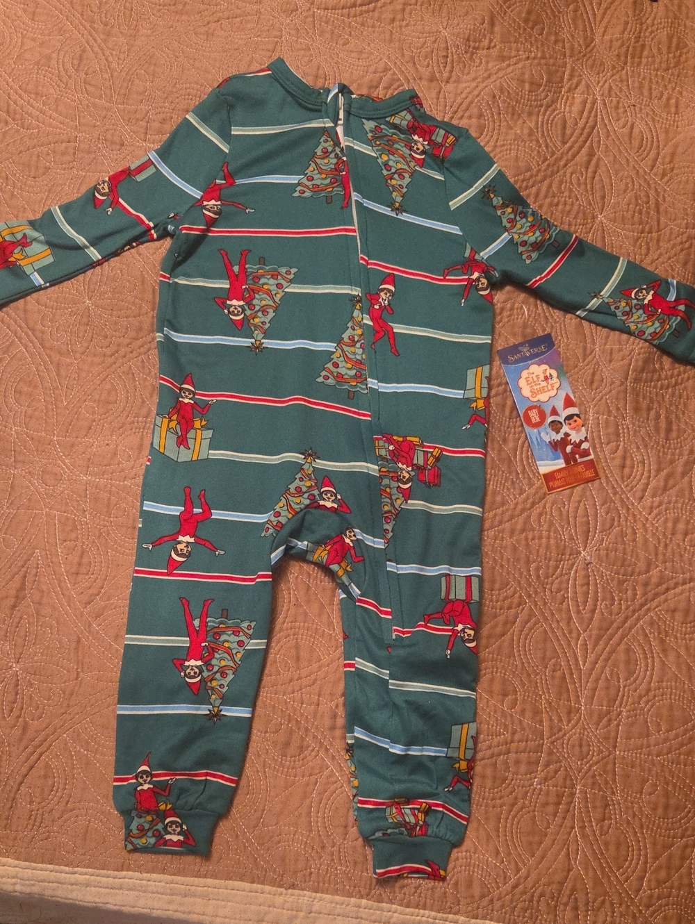Kids Elf On The Shelf Print One-Piece Christmas Pajamas For Baby (Santaverse)